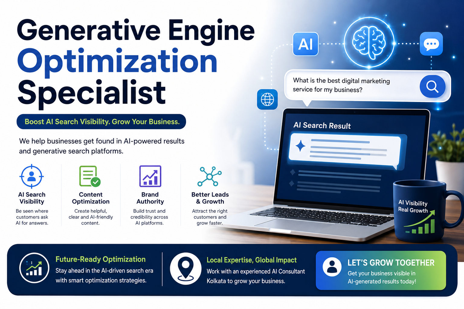 Generative Engine Optimization Specialist improving AI search visibility for businesses