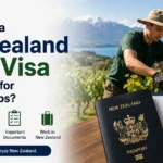 Worker preparing documents for a New Zealand Work Visa for seasonal employment